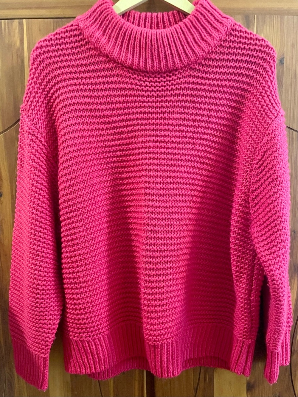 H&M Hot Pink Chunky Knit Sweater NWOT